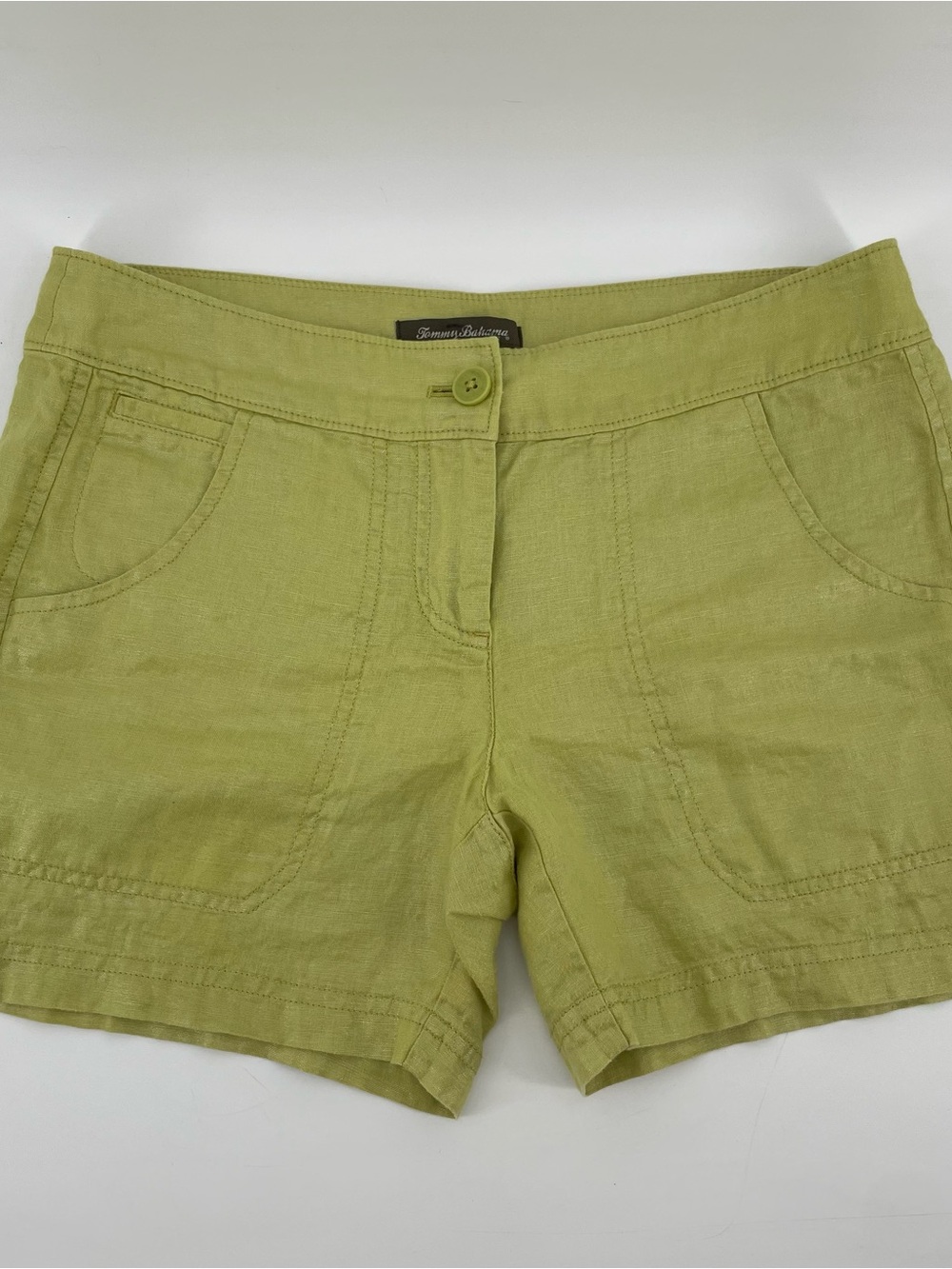 Tommy Bahama Women’s Shorts Celery Green 100% Linen 4